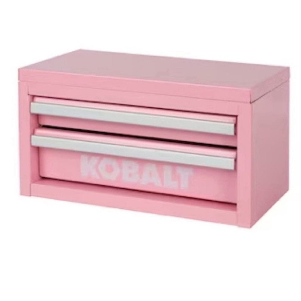 Kobalt Mini Tool Chest Pink With Silver Chrome Drawer Accents Metal